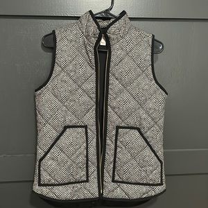 Herringbone design Black and White J Crew Vest